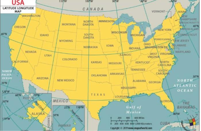 world map with scale in miles