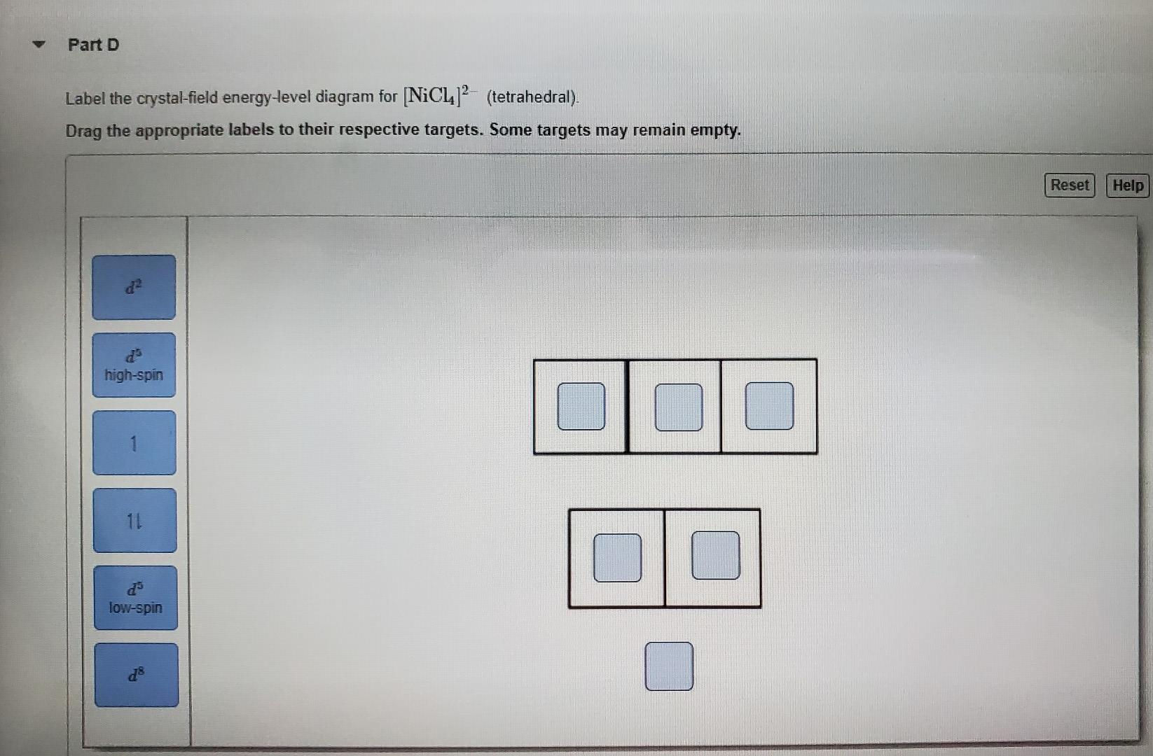 Solved Label the crystalfield energylevel diagram for