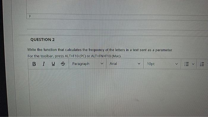 Solved Write the function that calculates the frequency of | Chegg.com