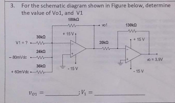 Solved For the schematic diagram shown in Figure below, | Chegg.com