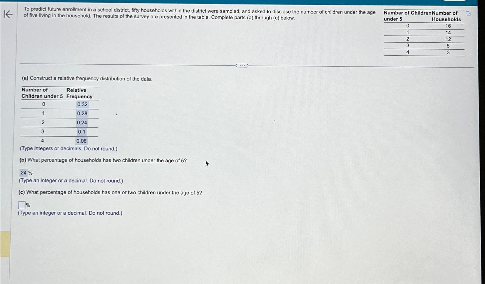 Solved To Predict Future Enrollment In A School District, | Chegg.com