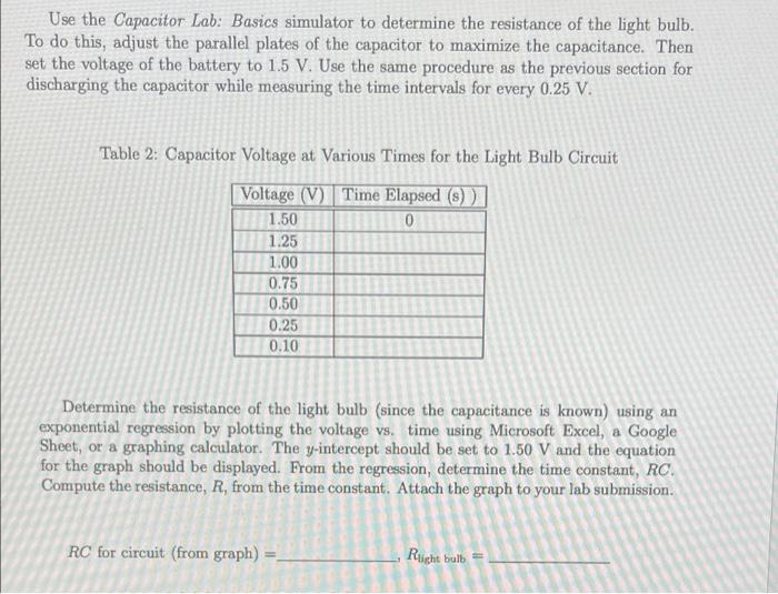 Solved Use the Capacitor Lab Basics simulator to determine