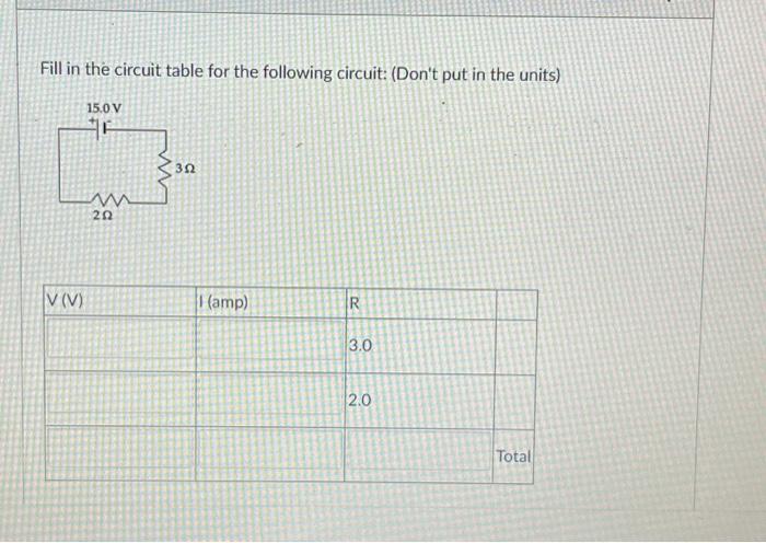 Solved Fill in the circuit table for the following circuit: | Chegg.com