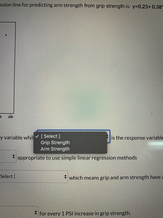 Solved The grip strength (in PSI) and arm strength (in LBS) | Chegg.com