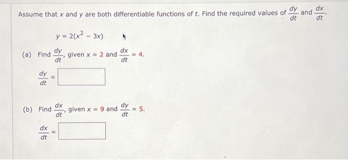 Solved Assume That X And Y Are Both Differentiable Functions