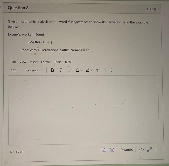 give-a-morphemic-analysis-of-the-word-disappearance-chegg