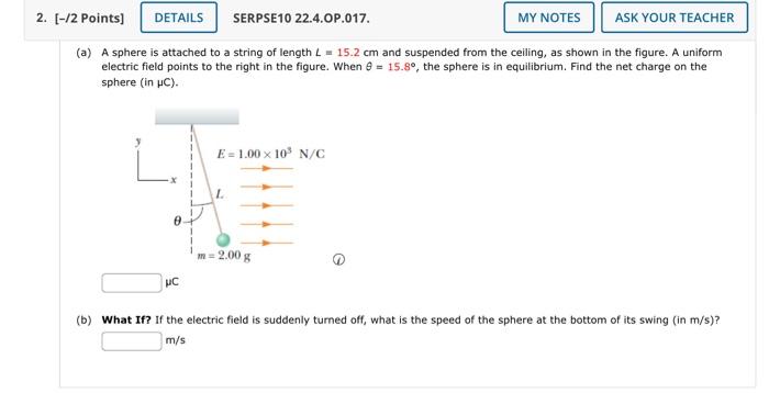 Solved a) A sphere is attached to a string of length L=15.2 | Chegg.com