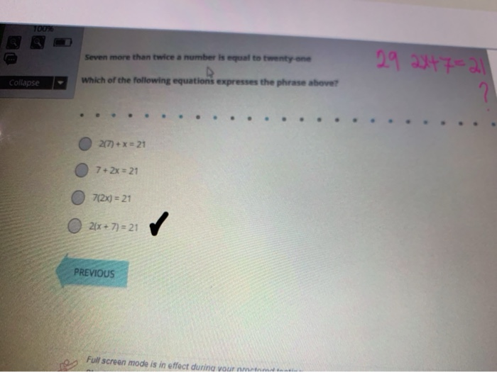 Solved 1000 Seven more than twice a number is equal to | Chegg.com