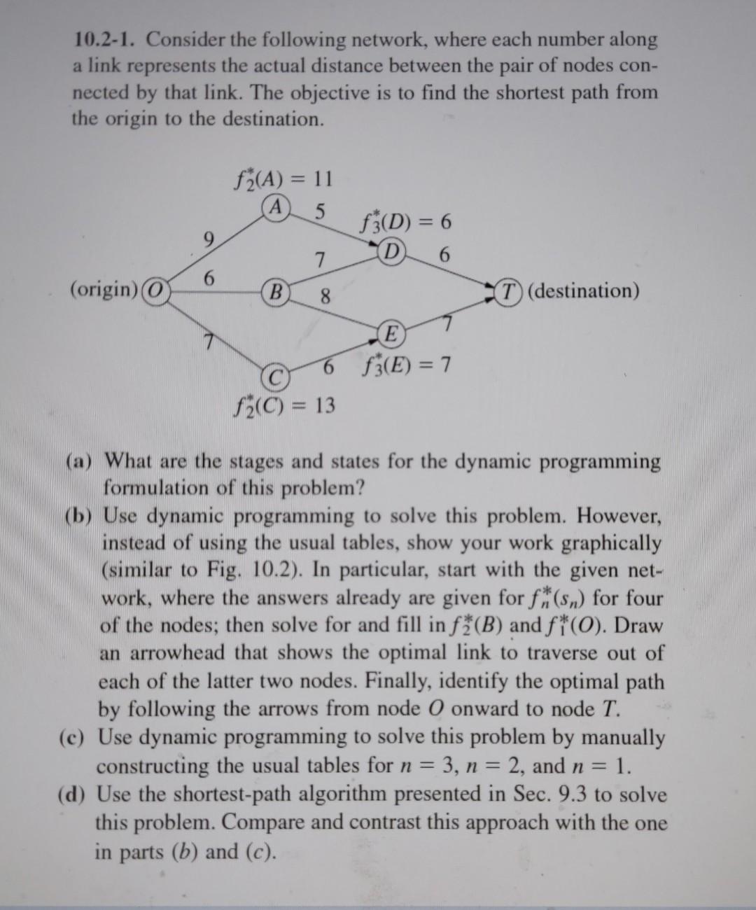 Solved 10.2-1. Consider the following network, where each | Chegg.com