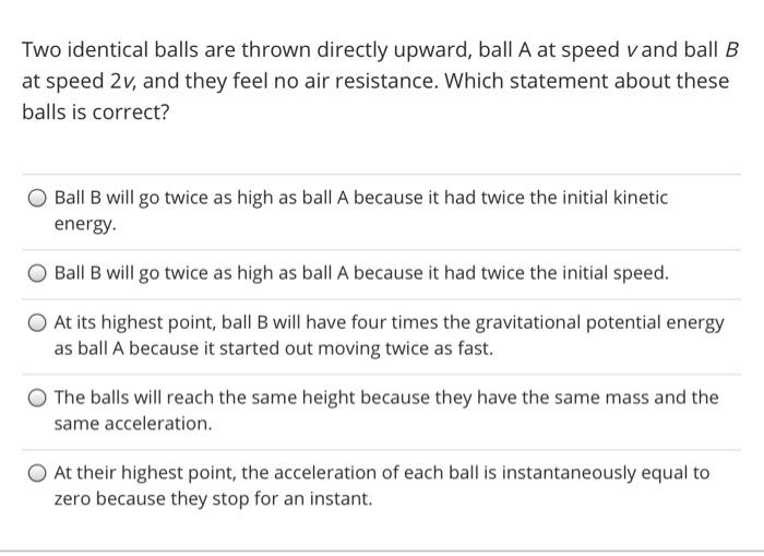 Solved Two Identical Balls Are Thrown Directly Upward, Ball | Chegg.com