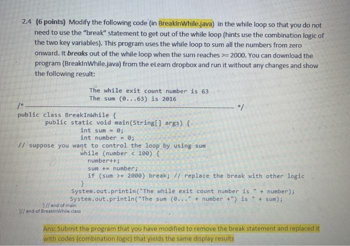 Solved 2.4 (6 points) Modify the following code (in | Chegg.com