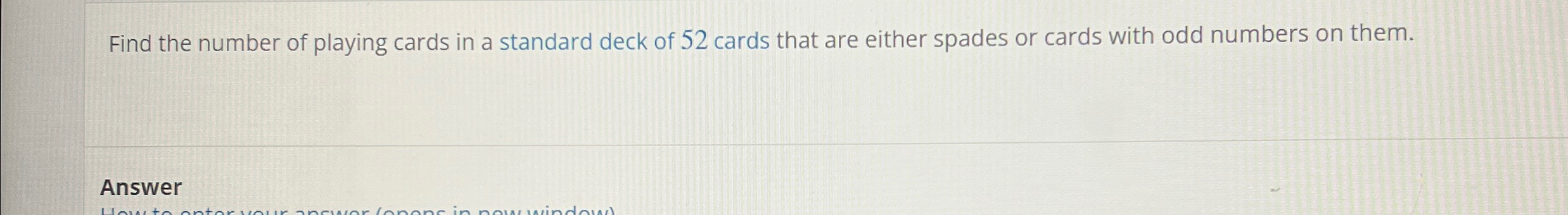 Solved Find the number of playing cards in a standard deck | Chegg.com