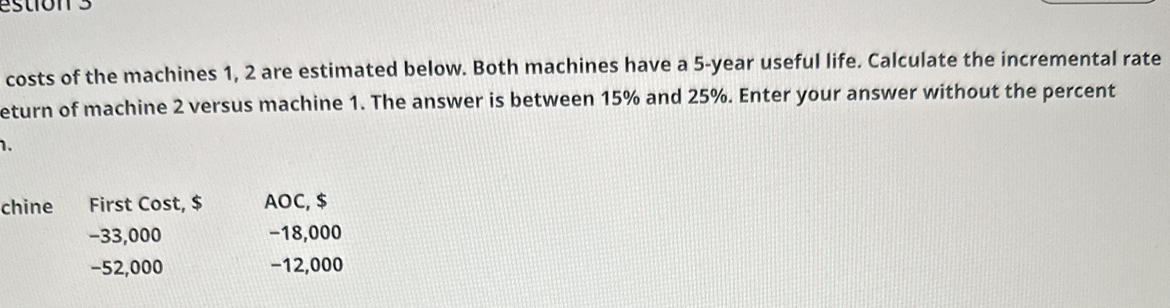 Solved costs of the machines 1,2 ﻿are estimated below. Both | Chegg.com