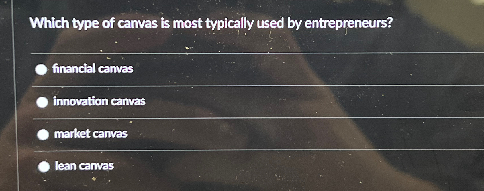 Solved Which type of canvas is most typically used by | Chegg.com