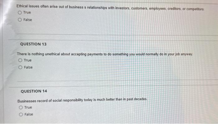 Solved Ethical issues often arise out of a business s | Chegg.com