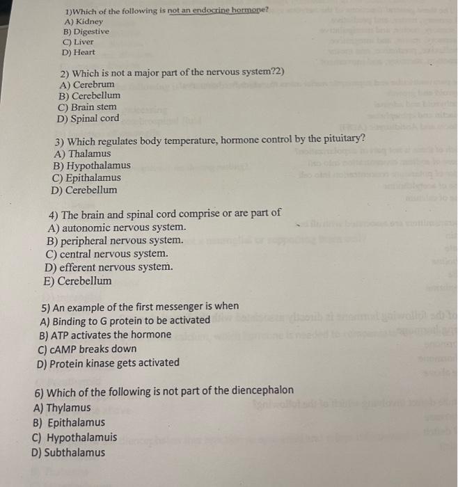 Solved 1) Which of the following is not an endocrine | Chegg.com