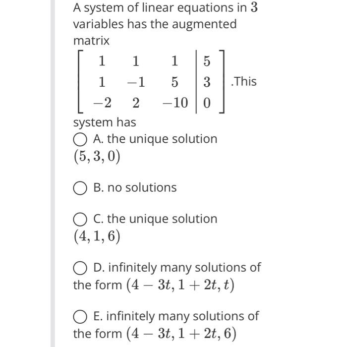 Solved Which one of the given vectors is a solution to the | Chegg.com