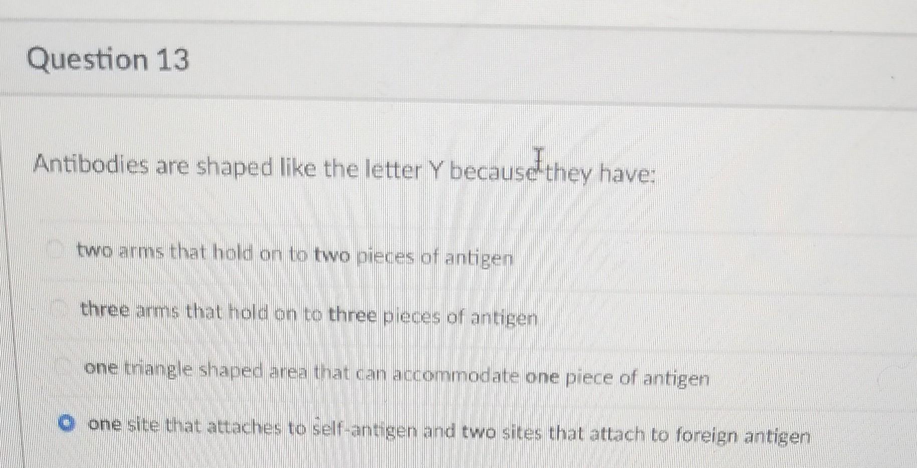 Solved Antibodies are shaped like the letter Y becausetthey