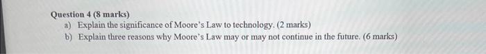 Solved Question 4 ( 8 marks) a) Explain the significance of | Chegg.com