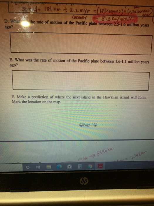 Solved 530 E. What was the rate of motion of the Pacific | Chegg.com