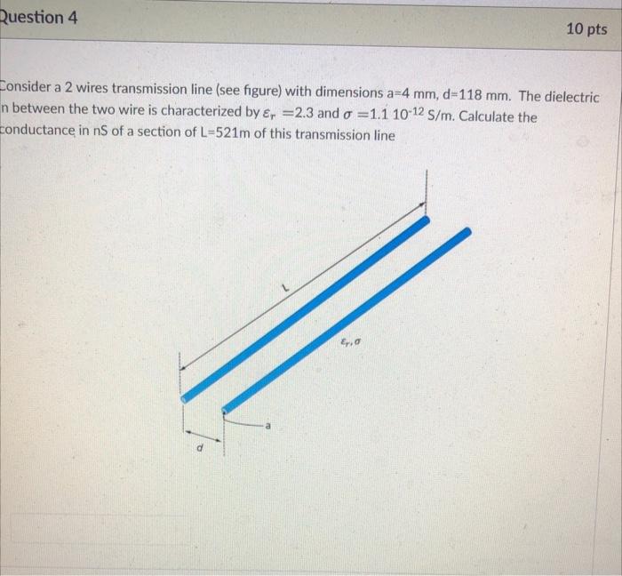 Solved Consider a 2 wires transmission line (see figure) | Chegg.com