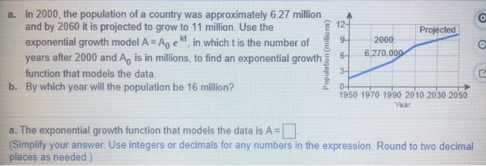 Solved The exponential model A=543.5 e s describes the | Chegg.com
