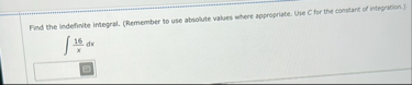 Solved Find the indefinite integral. (Remember to use | Chegg.com