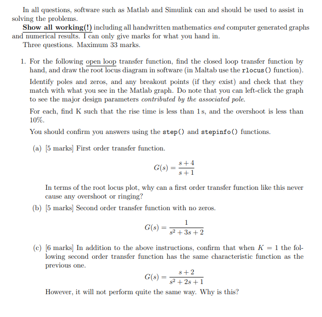 Solved In all questions, software such as Matlab and | Chegg.com