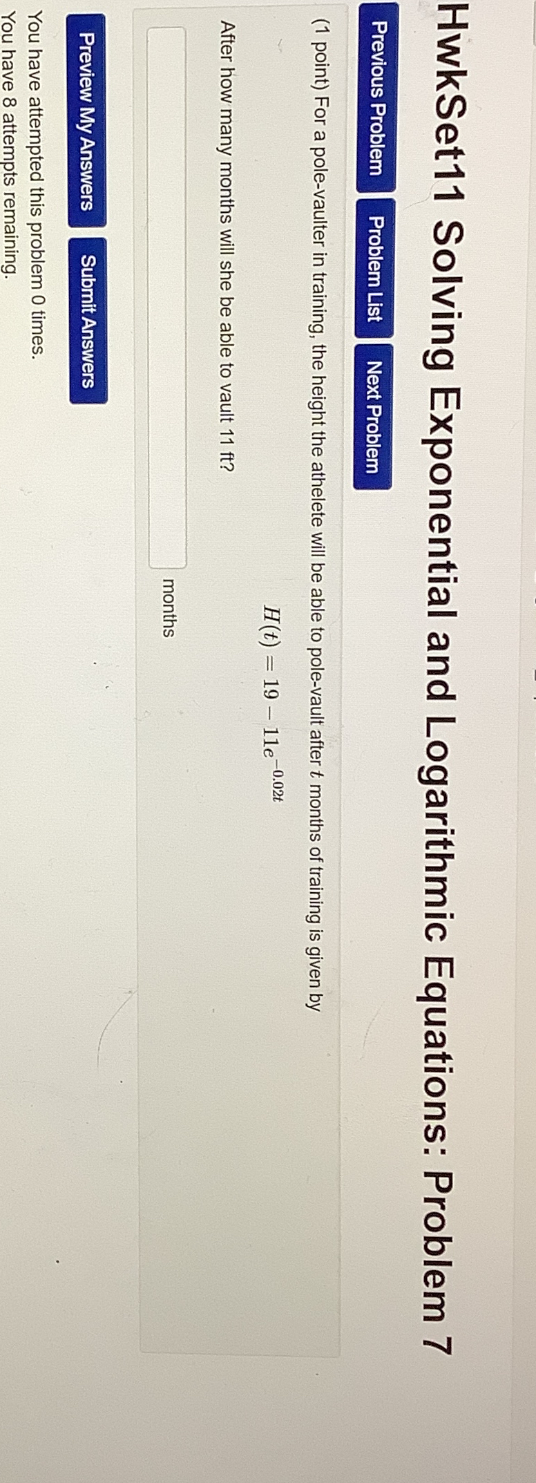 Solved HwkSet11 ﻿Solving Exponential and Logarithmic | Chegg.com