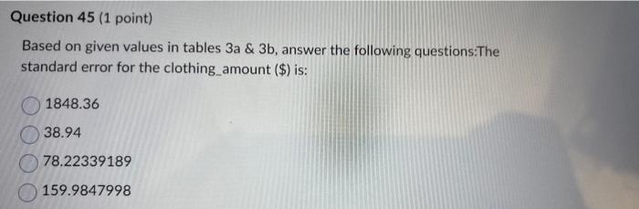Solved categories, see tables 3a and b. Table 3a: | Chegg.com