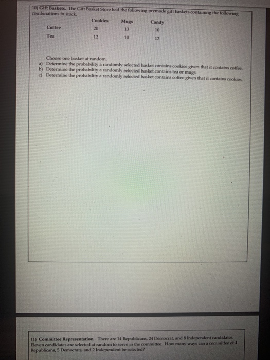 Solved 10) Gift Baskets. The Gift Basket Store had the