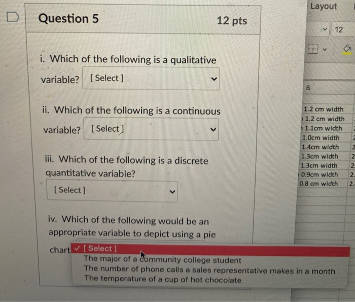 Solved D. Question 5 12 pts i. Which of the following is a | Chegg.com