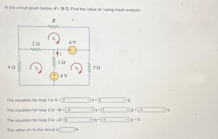 Solved In the circuit given below, R= 18 2. Find the value | Chegg.com