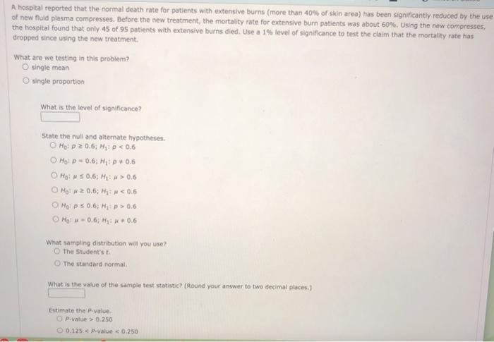 Solved A hospital reported that the normal death rate for | Chegg.com