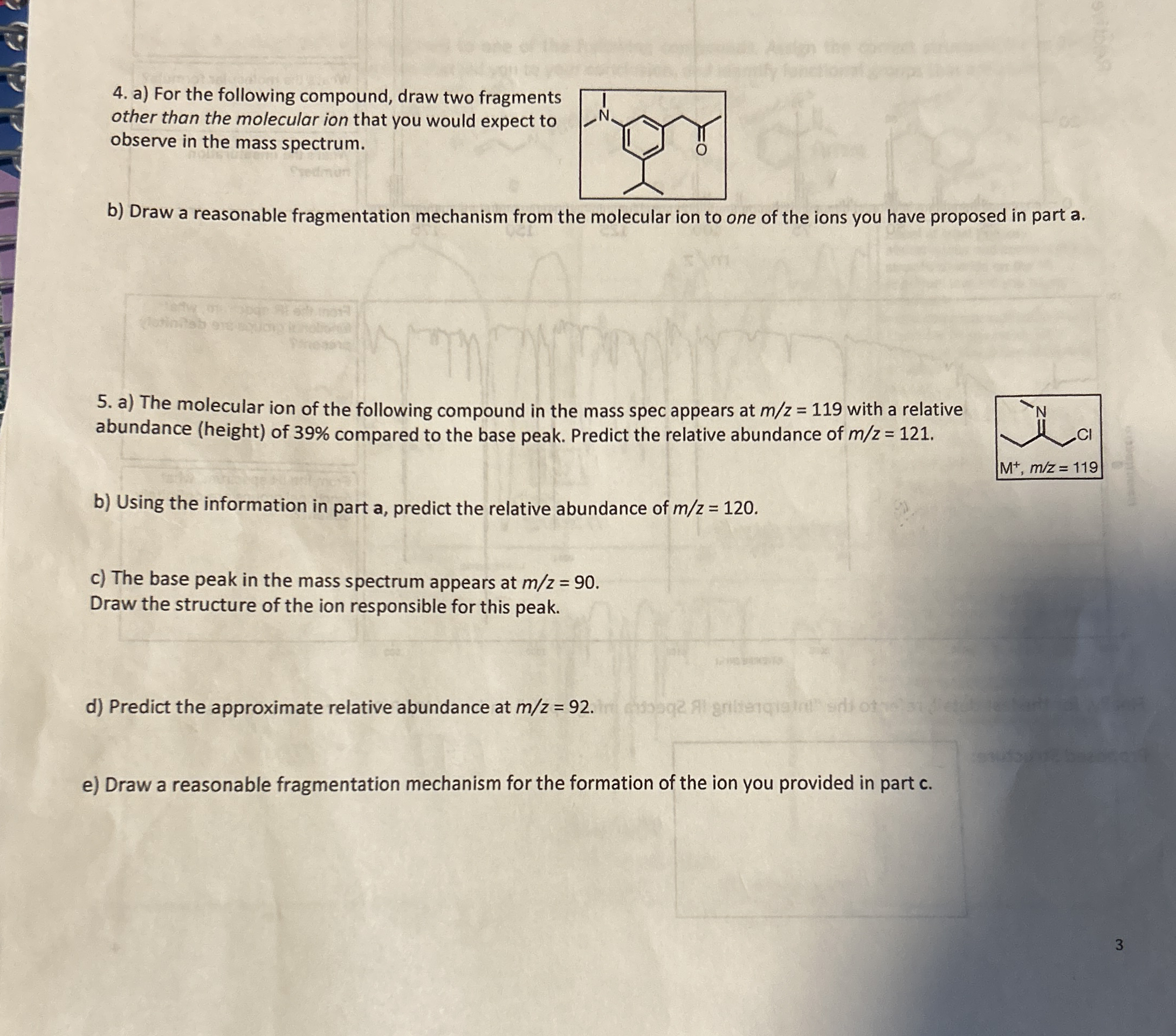 Solved a) ﻿For the following compound, draw two fragments | Chegg.com
