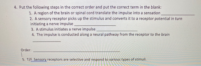 Solved 4. Put the following steps in the correct order and | Chegg.com