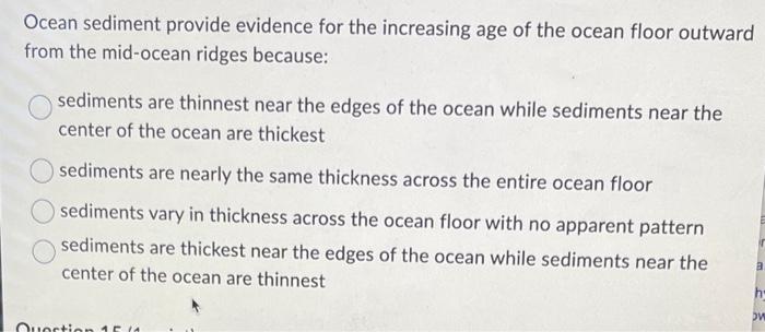 sediment settles at the bottom of the ocean floor