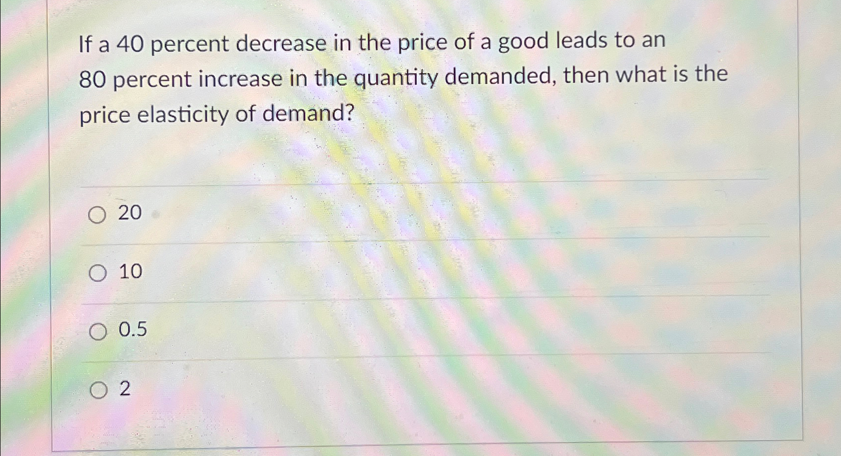 Solved If a 40 ﻿percent decrease in the price of a good | Chegg.com