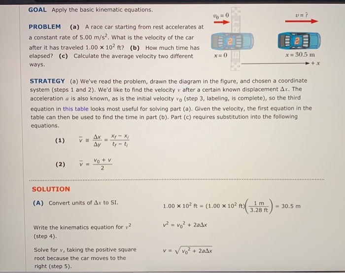 Solved GOAL Apply The Basic Kinematic Equations. B=0 PROBLEM | Chegg.com