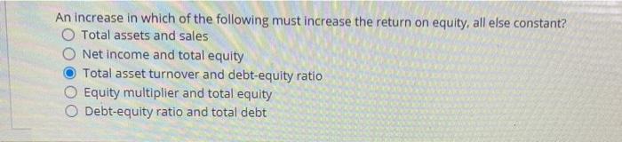 Solved An increase in which of the following must increase | Chegg.com