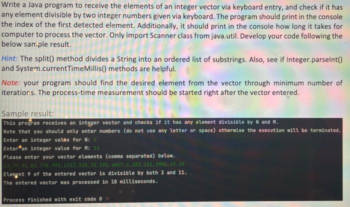 Solved Write a Java program to receive the elements of an | Chegg.com