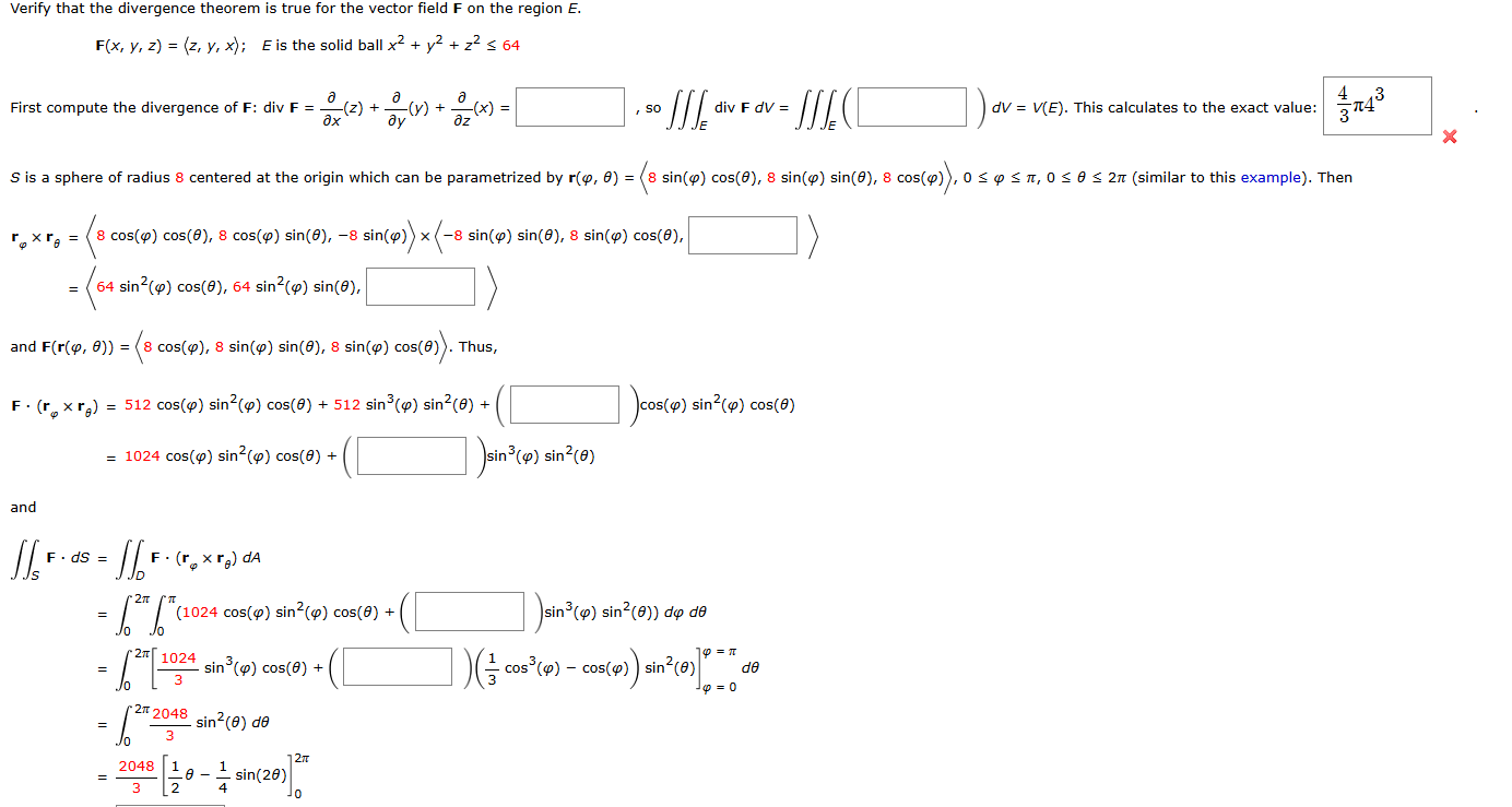 Solved Verify that the divergence theorem is ﻿true for the | Chegg.com