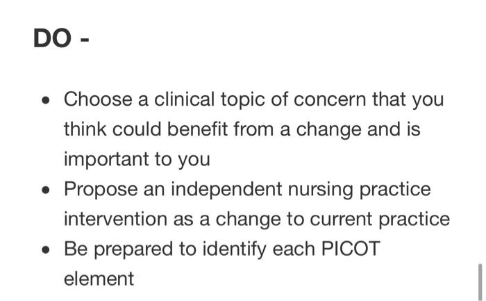 clinical topic of concern in nursing