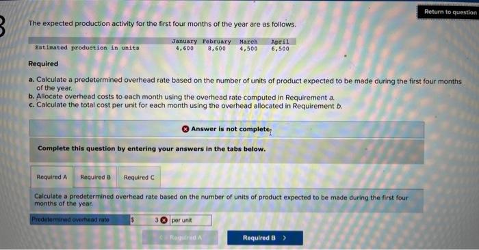 Solved A. Calculate A Predetermined Overhead Rate Based On | Chegg.com