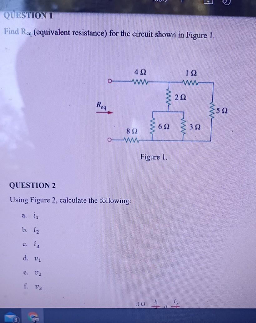 Solved E QUESTION 1 Find Req (equivalent resistance) for the | Chegg.com