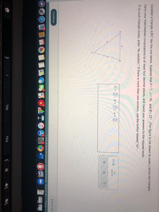 Solved Consider A Triangle A B C Like The One Below. Suppose | Chegg.com