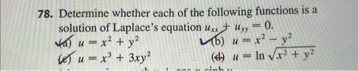 Solved 78. Determine whether each of the following functions | Chegg.com