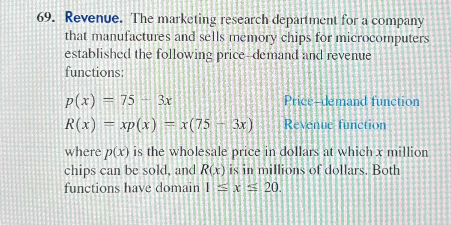 Revenue. The marketing research department for a | Chegg.com