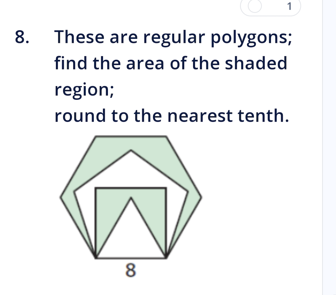 find the area of the shaded polygons rsm