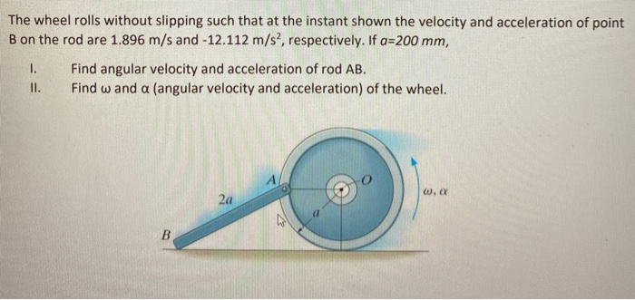 Solved The wheel rolls without slipping such that at the | Chegg.com